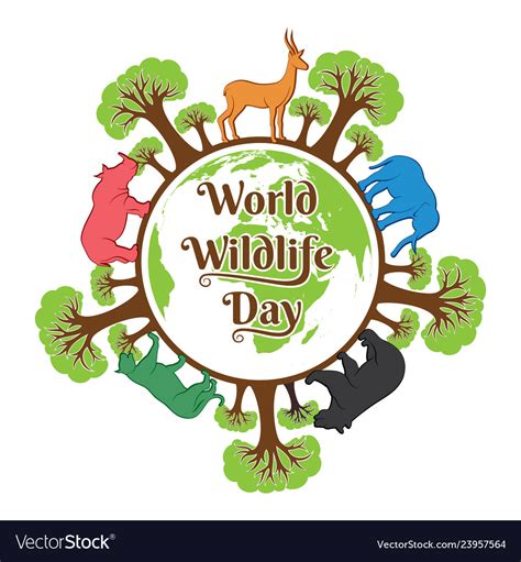 World wildlife day poster design Royalty Free Vector Image