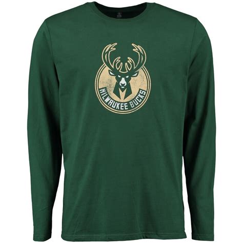 Milwaukee Bucks Green Distressed Long Sleeve T-Shirt