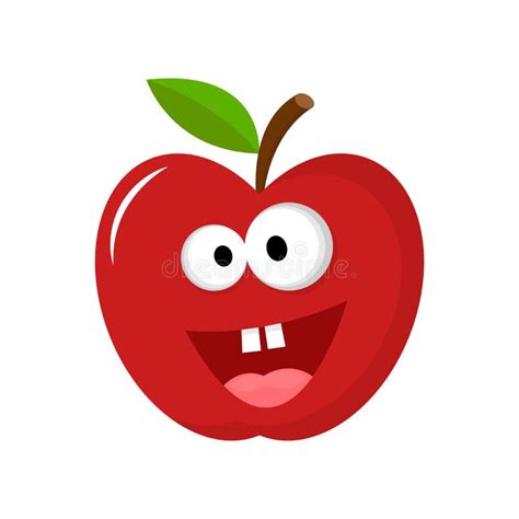 Smiling Apple Cartoon Figure Stock Illustration - Illustration of ...