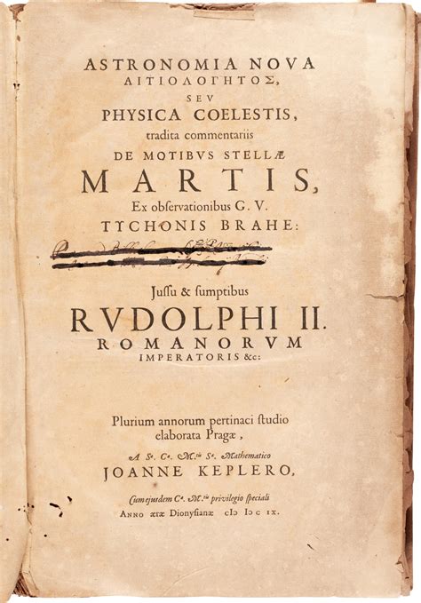 Kepler | Astronomia nova, [Heidelberg], 1609, disbound | Science: Books and Manuscripts | 2021 ...