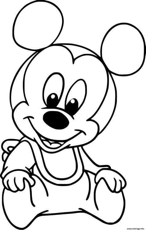 Coloriage mickey mouse bebe - JeColorie.com