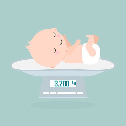 Weight Scale For Infant Icon Digital Scales Measure Weight In Kilogram Stock Illustration ...