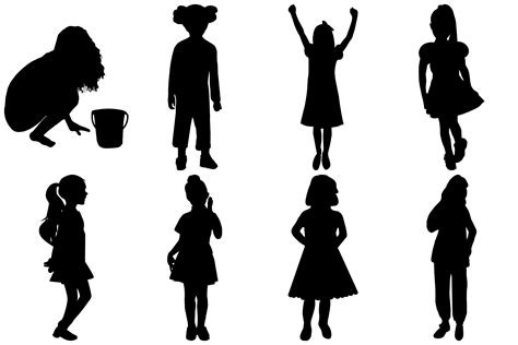 Young Girls Silhouettes AI EPS PNG By Me and Ameliè | TheHungryJPEG