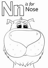 Nose Letter N Coloring Page  Free Printable Pages For Kids sketch template
