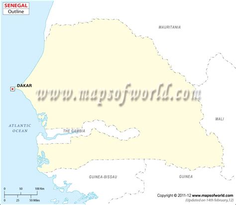 Senegal Map Outline | Blank Map of Senegal