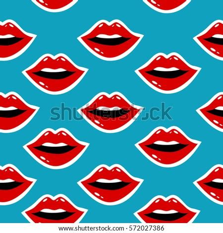 Open Sexy Wet Red Lips Teeth Stock Vector 114060325 - Shutterstock