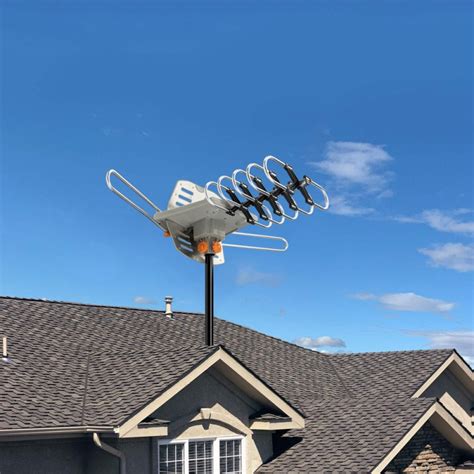 150Mile HDTV 1080P Outdoor Amplified Digital TV Antenna 360 Rotor 36dB UHF VHF - Alimart