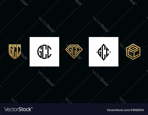 Initial letters gcc logo designs bundle Royalty Free Vector