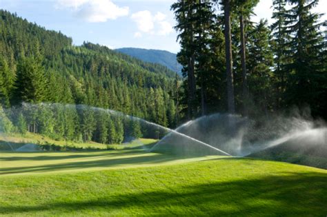 Golf Course Sprinkler Stock Photo - Download Image Now - iStock