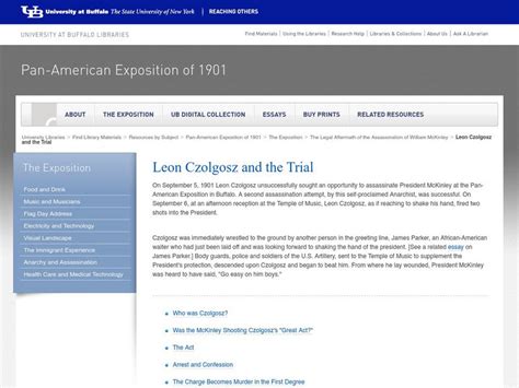 Pan American Exposition of 1901: Leon Czolgosz and the Trial Website for 9th - 10th Grade ...