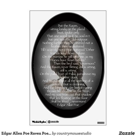 Edgar Allen Poe Raven Poem, Nevermore Quote Wall Decal | Zazzle | Wall ...