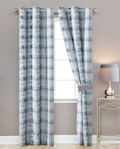 Sapphire Home Window Curtain Panel Set (2 Panels) with Sheer Backing, 84" Length, Grommet ...