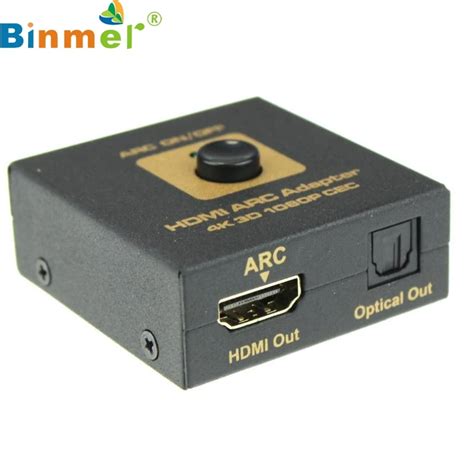 Top Quality Black HDMI ARC Adapter to HDMI & Optical Audio Converter 4k 3D 1080P CEC with USB to ...