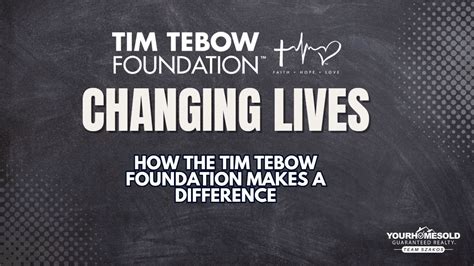 Tim Tebow Foundation: Making a Difference for Children in Need