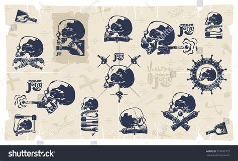 Variations Jolly Roger Vector Stock Vector (Royalty Free) 319632773 | Shutterstock