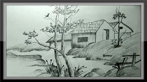 Easy Pictures To Draw - Landscape Drawing Nature In Pencil | Pencil ...