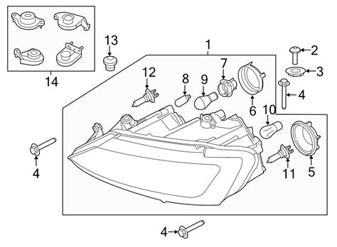 Volkswagen Headlight Assembly Diagram