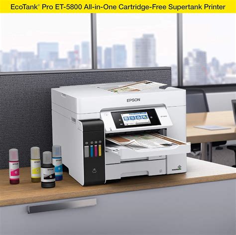 Epson EcoTank Pro ET-5800 – Impresora inalámbrica a color todo en uno con escáner copiadora fax ...