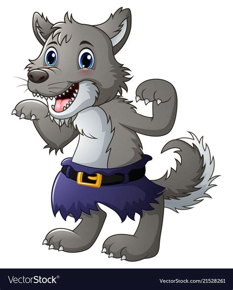 Funny cartoon wolf vector image on VectorStock | Cartoon wolf, Cartoon ...