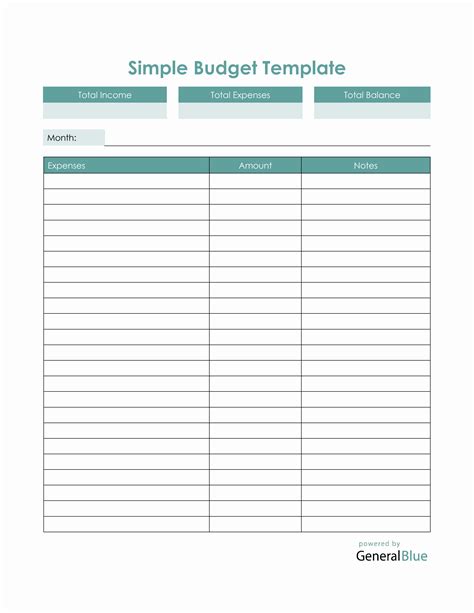 Monthly Budget Spreadsheet Free Printable - Free Printable Template