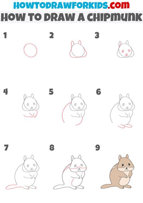 How to Draw a Chipmunk - Easy Drawing Tutorial For Kids