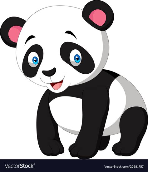 Cartoon cute panda isolated on white background Vector Image