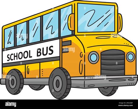 School Bus Cartoon Colored Clipart Illustration Stock Vector Image ...