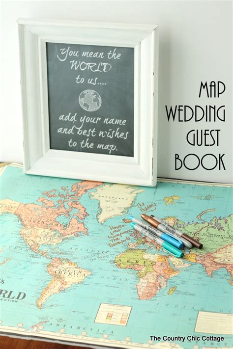 Make a World Map Wedding Guest Book - Angie Holden The Country Chic Cottage