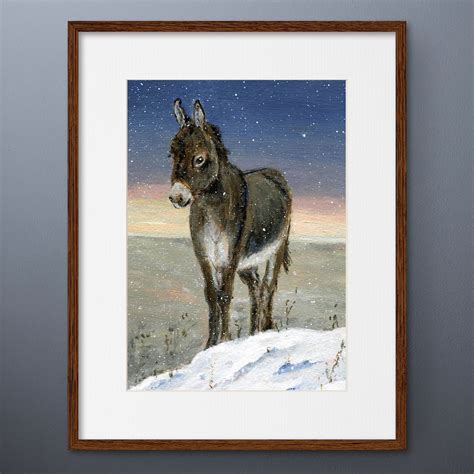 Donkey Art Print Small Wall Art Acrylic Painting by Cottagerts - Etsy