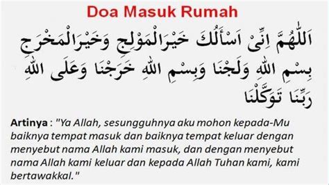 BACAAN DOA MASUK RUMAH dan Doa Keluar Rumah, Diajarkan Rasulullah ...