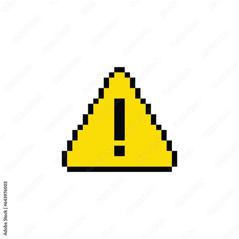 alert icon 8 bit, pixel art attention sign dangerous icon for game logo. Stock Vector | Adobe Stock