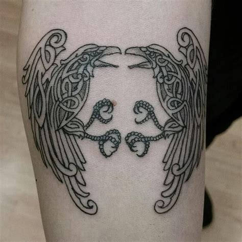 demongreen: “ Hugin & Munin tattoo by Andres at El Clasico, Echo Park ” | Viking tattoos ...