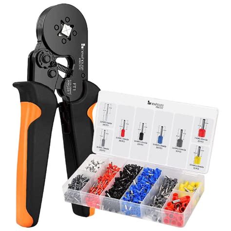 NEWHOUSE ELECTRIC Ferrule Crimping Tool Kit with Wire Crimper Tool, Wire Ferrule Container, and ...