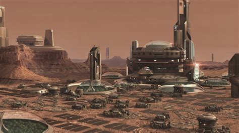 Mars colony city by Mariano Ruiz Manzano | human Mars