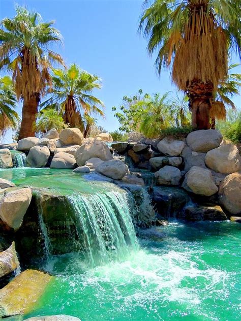 Palm Desert Oasis by Randall Weidner | Desert oasis, Palm desert, Beautiful waterfalls