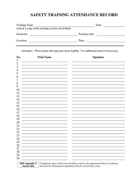 osha training sign in sheet - Google Search | KD Kreations | Pinterest