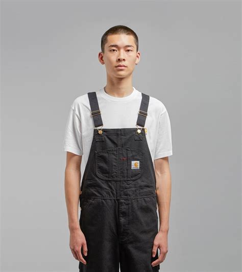 Carhartt WIP black bib overalls, white t-shirt in 2021 | Overalls men fashion, Overalls men ...