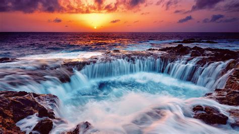 Mobile and Desktop Wallpaper HD | Waterfall wallpaper, Nature pictures, Sunset sea