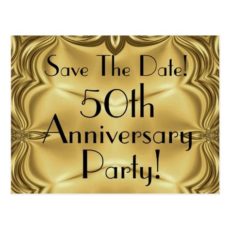 Elegant 50th Anniversary Save The Date Postcards | Zazzle