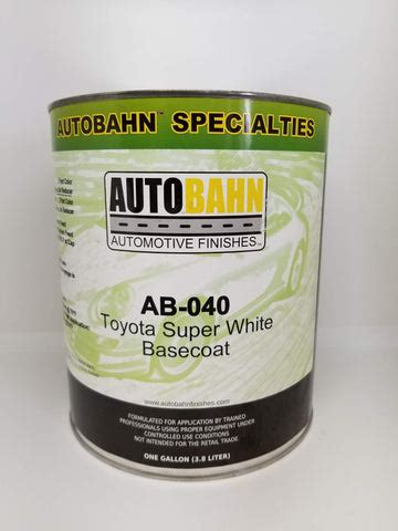 TOYOTA SUPER WHITE 040 BASE COAT AUTOBAHN GALLON RESTORATION AUTO PAIN – NortheastAutoPaint.com