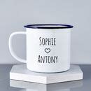 Personalised Enamel Couples Mug By Sophia Victoria Joy | notonthehighstreet.com