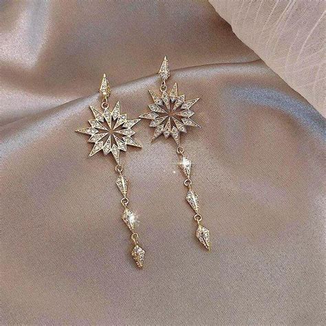 Crystal Star Tassel Earrings | Star tassel earrings, Crystal heart ...