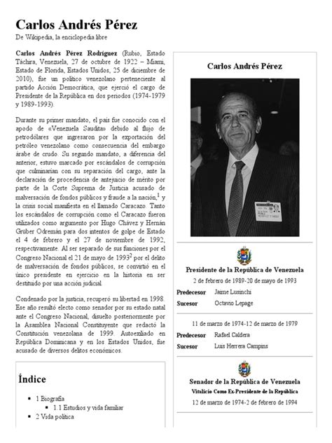 Carlos Andrés Pérez - Biografia | Política de venezuela | Política