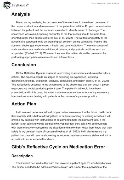 Gibb's Reflective Cycle: Analysis - 1843 Words | Essay Example