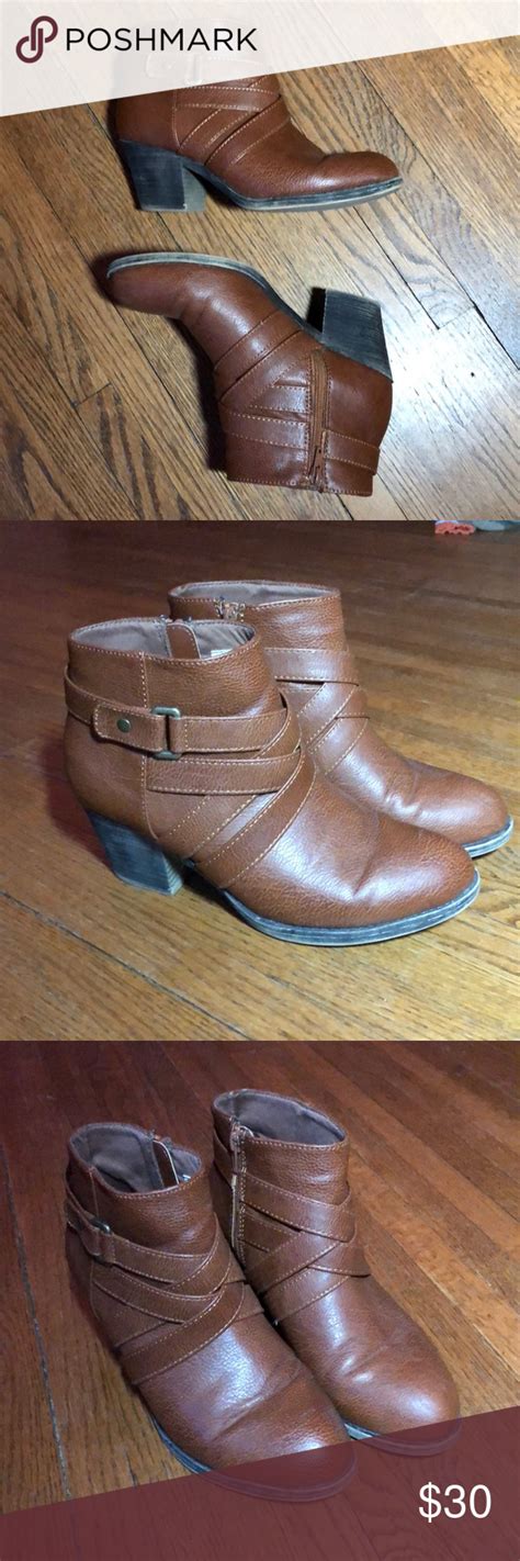 🌳 American Eagle Ankle Boots Brown Faux Leather | Casual ankle boots ...