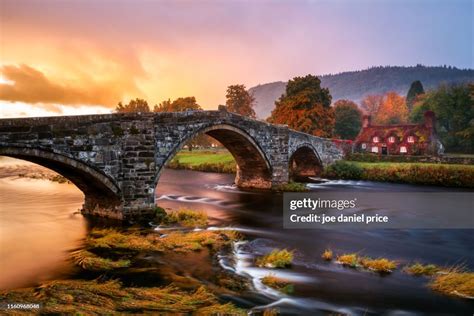 Stormy Sunrise At Llanrwst Tea Rooms Snowdonia Wales High-Res Stock ...