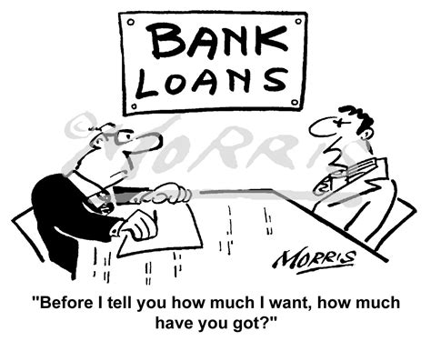 Bank manager loans business cartoon – Ref: 6204bw | Business cartoons