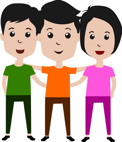 Three Friends clipart. Free download transparent .PNG | Creazilla