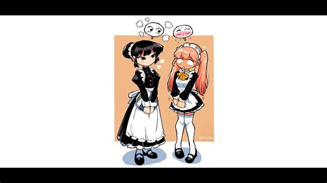 Wallpaper : Komi san wa Comyushou desu, Komi Shouko, Hitohito Tadano, maid outfit, hairbun, wigs ...