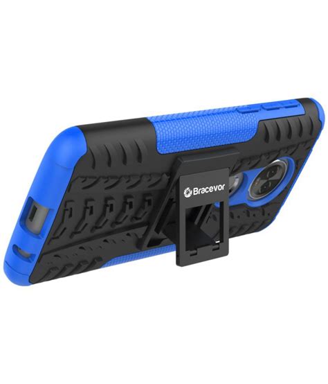 MOTOROLA MOTO E5 PLUS Cases with Stands Bracevor - Blue - Plain Back ...